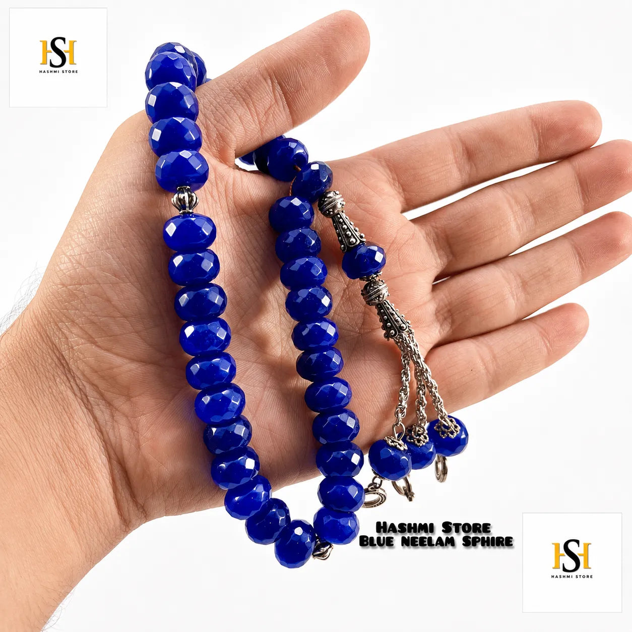 Blue Neelam Sphere Tasbih
