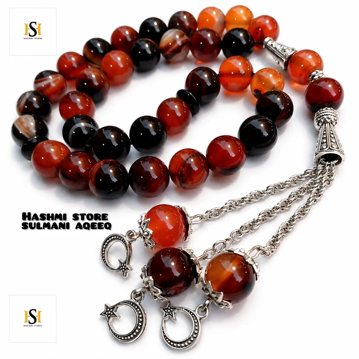Natural Sulmani Aqeeq Tasbih