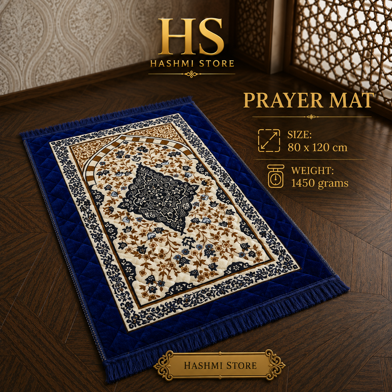 Luxury Royal Blue Prayer Mat