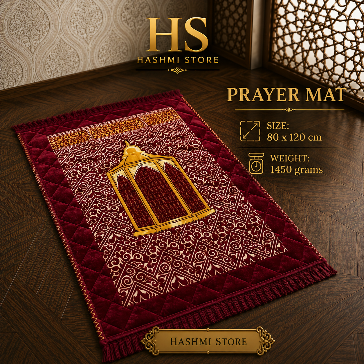 Luxury Maroon Prayer Mat