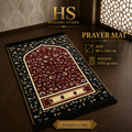 Luxury Black &amp; Maroon Prayer Mat