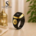 Smart Digital Tasbeeh Ring Counter – Black & Gold