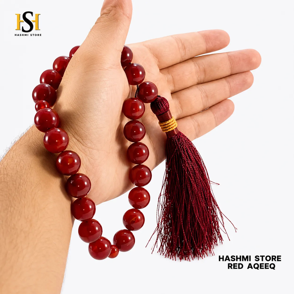 Natural Red Aqeeq Tasbih